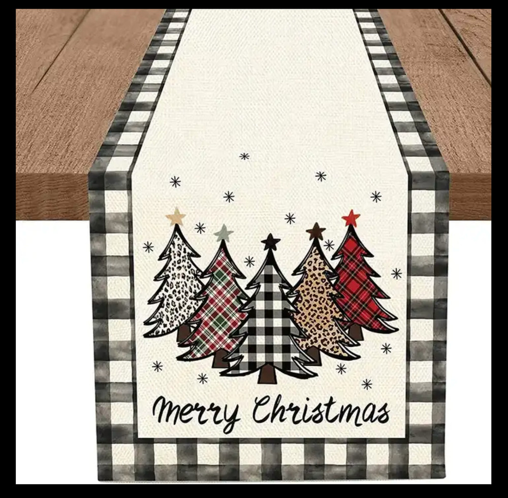 Christmas Burlap Table Runner