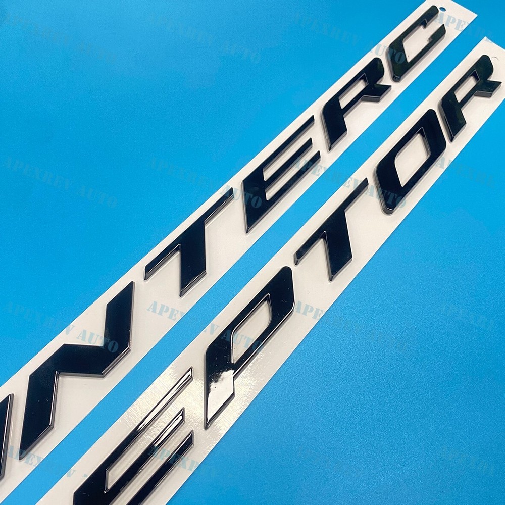 3D Gloss Black Front Hood Letters For Interceptor Emblems 2011-2024 Modified