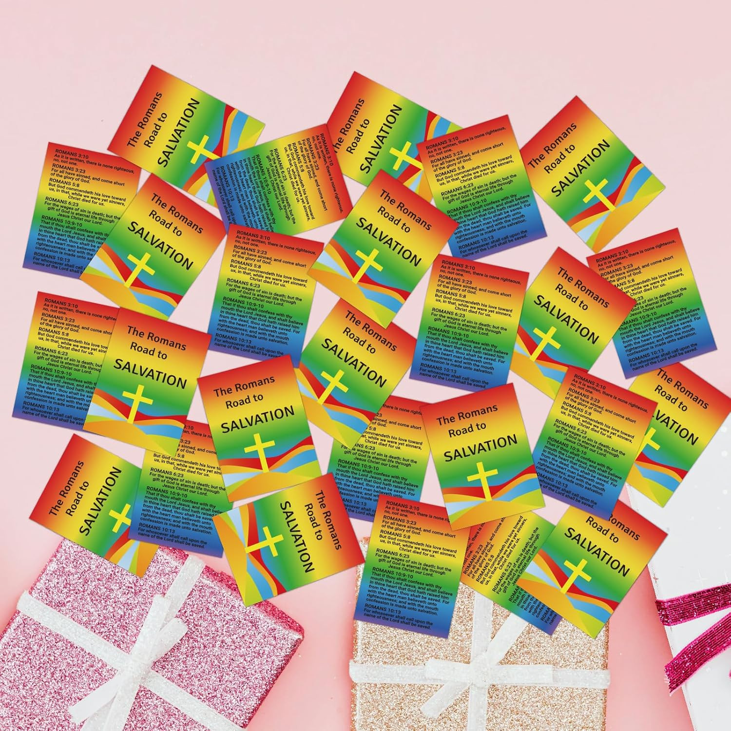 240pcs The Romans Road to Salvation Gospel Tracts Plan of Salvation Prayer Cards