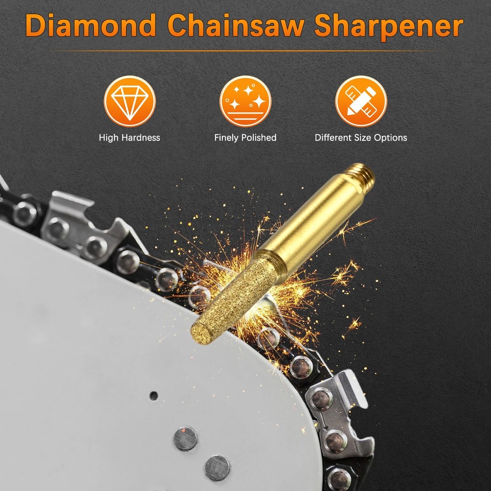 Chainsaw Sharpener with Nuts [12pcs]-Chainsaw Sharpening-[Gold- 3/16 Inch]
