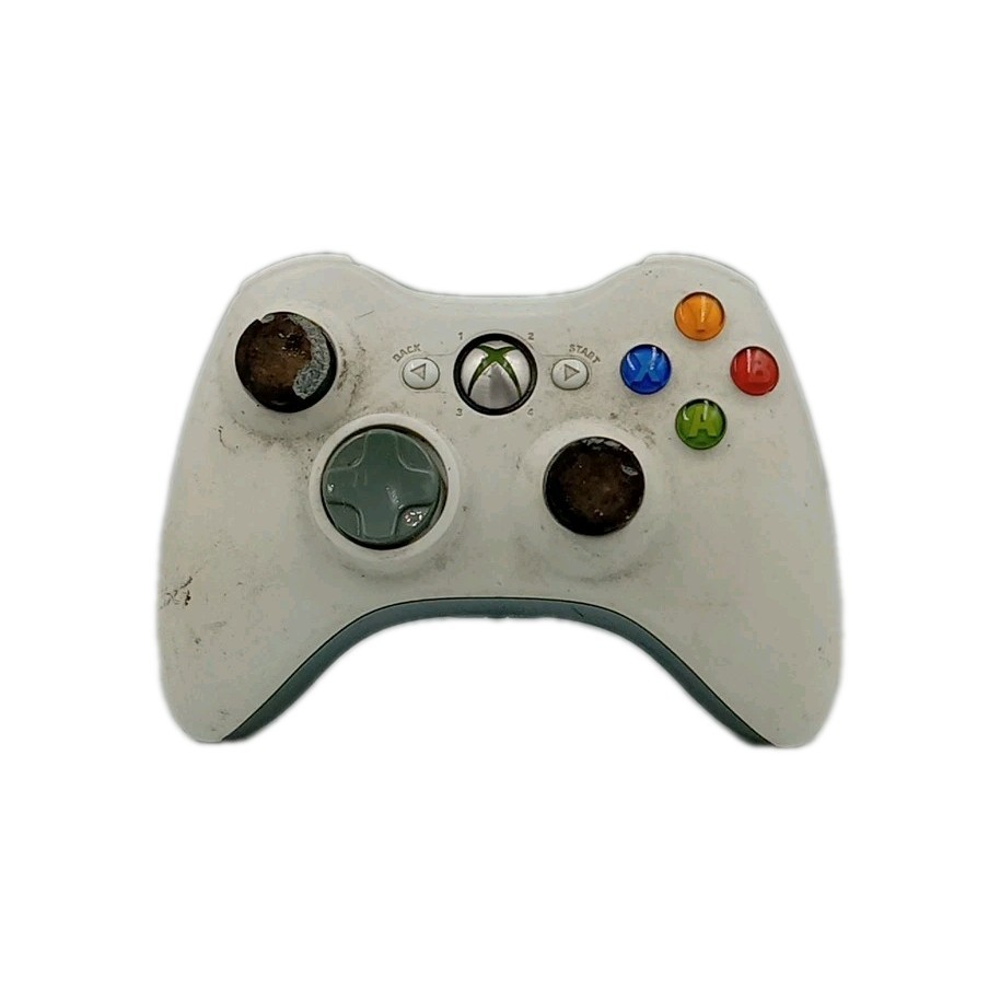Genuine Microsoft Xbox 360 Wireless Controller White(missing Battery Pack)...134