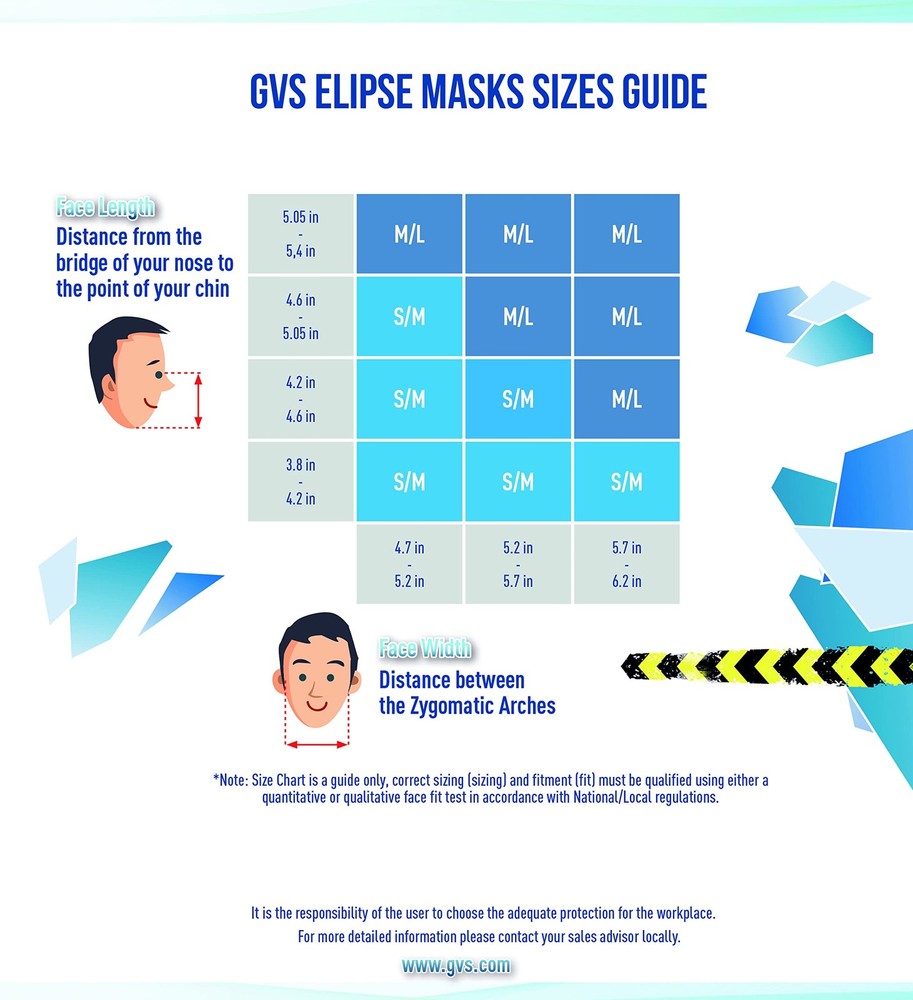 GVS ELIPSE Elastomeric Half Mask Respirator with Source Control with Replacea...