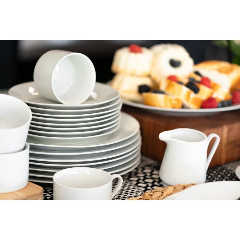 44-Piece White Porcelin China Dinnerware