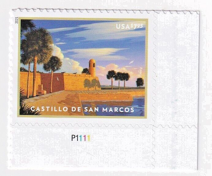 STAMP US SCOTT 5554 "Castillo de San Marcos" $7.95 MNH 2021 WITH PB # LR