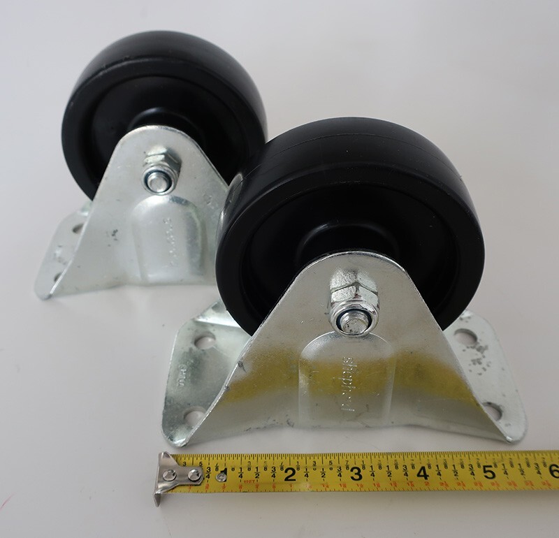 4" RIGID PLATE POLYPROPYLENE CASTERS (2), 250 LBS LOAD CAPACITY, SHEPHERD 9399