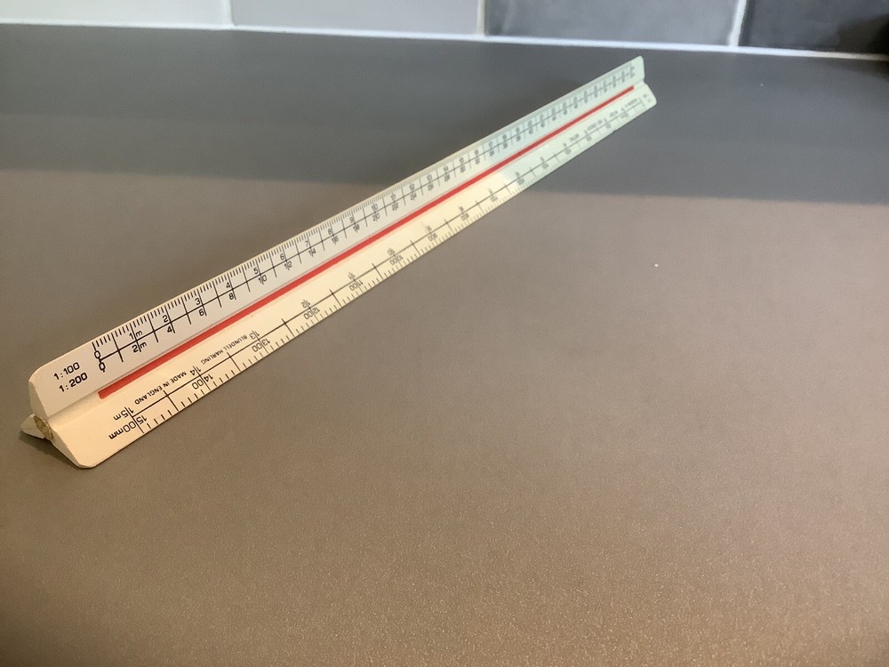 Vintage Blundell Harling Triangular Architects / Engineers Metric Scale Rule