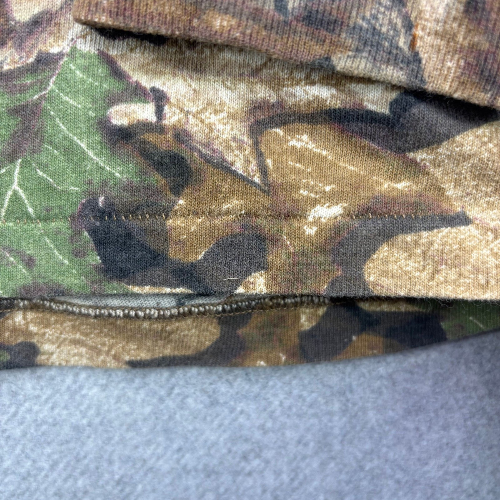 VTG 90s Mossy Oak Camo Long Sleeve Shirt Mens L Forest Floor USA Single Stitch