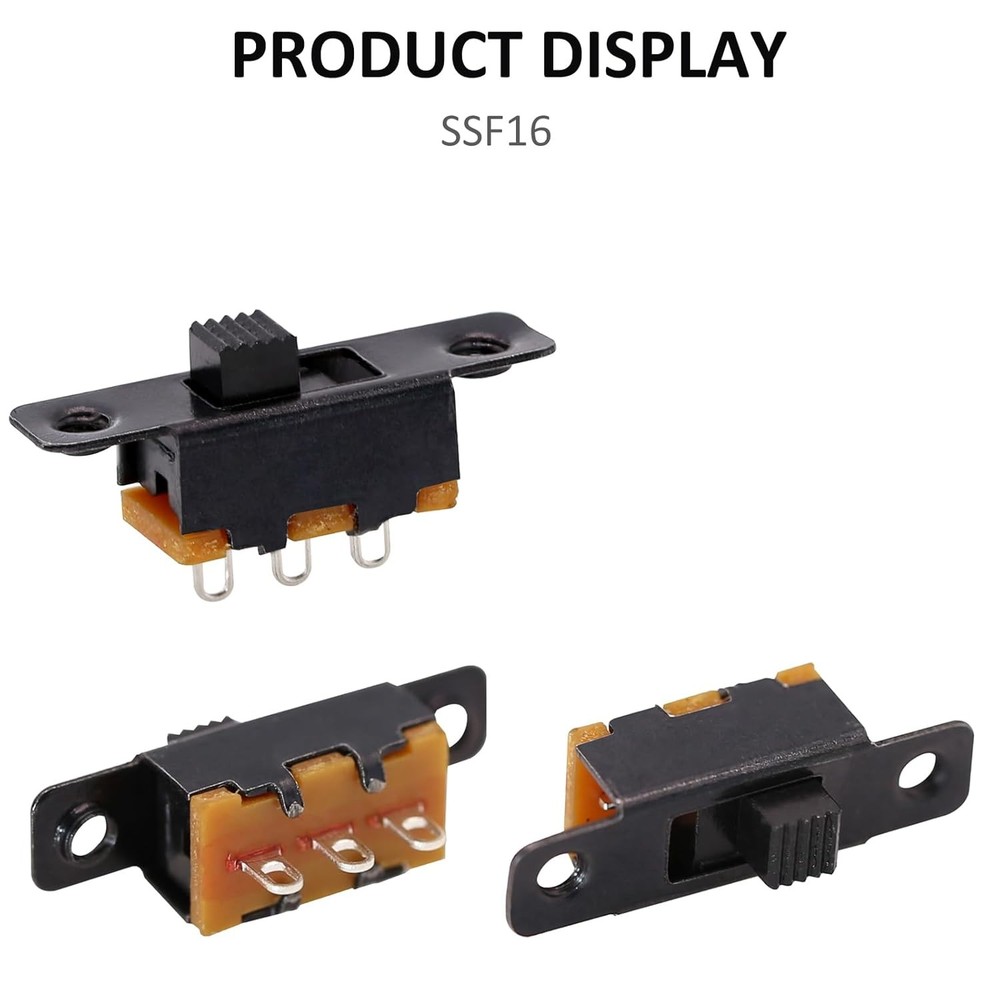 Slide Switch Panel Mount 3 Solder Lug Pin ON/Off 2 Position 50Pcs