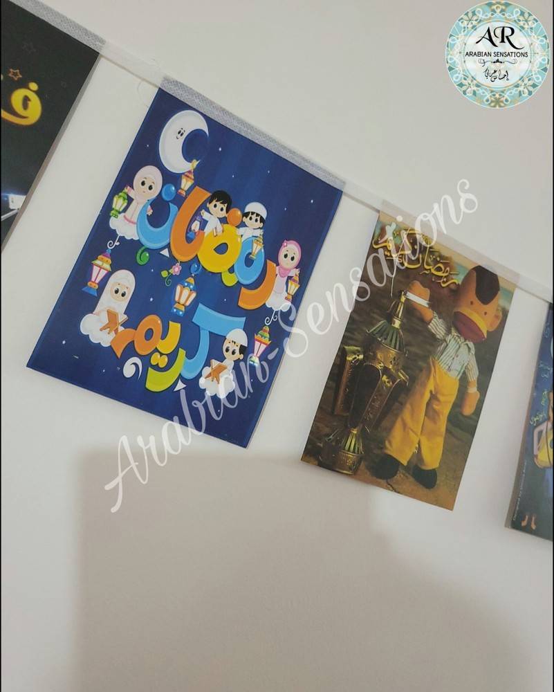 Ramadan paper Banner With Different Characters 2meters