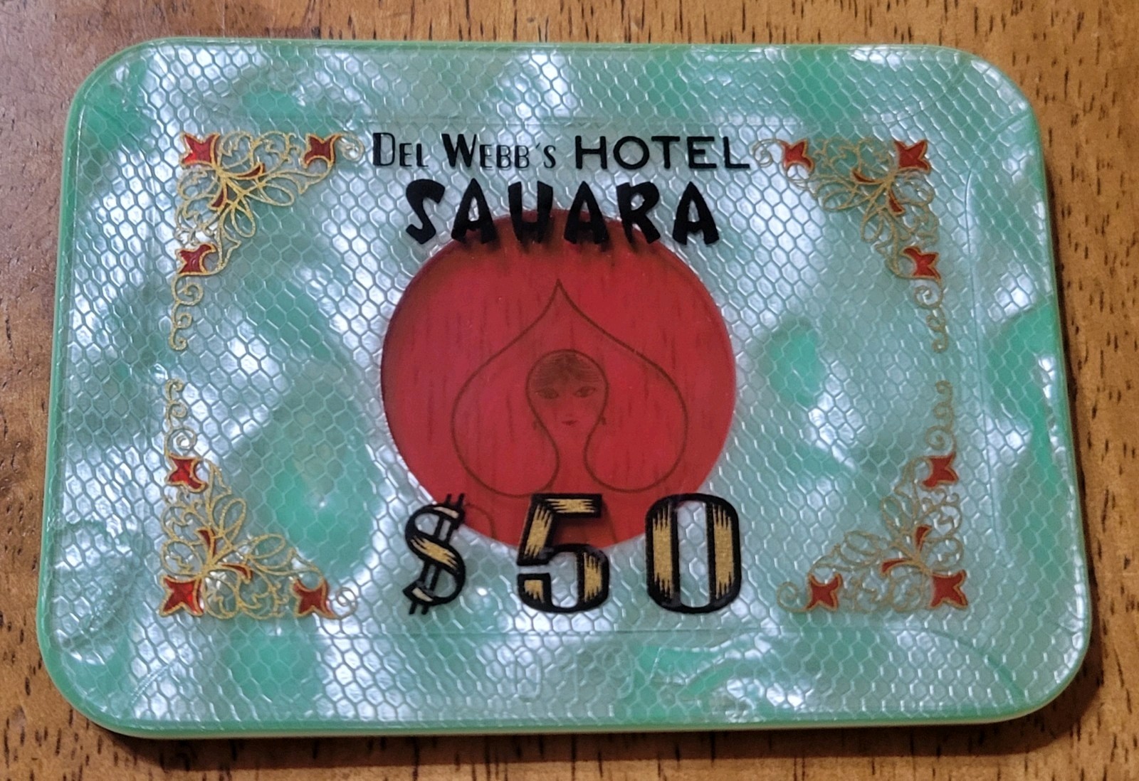 Sahara Casino Las Vegas $50.00 Baccarat  Plaque