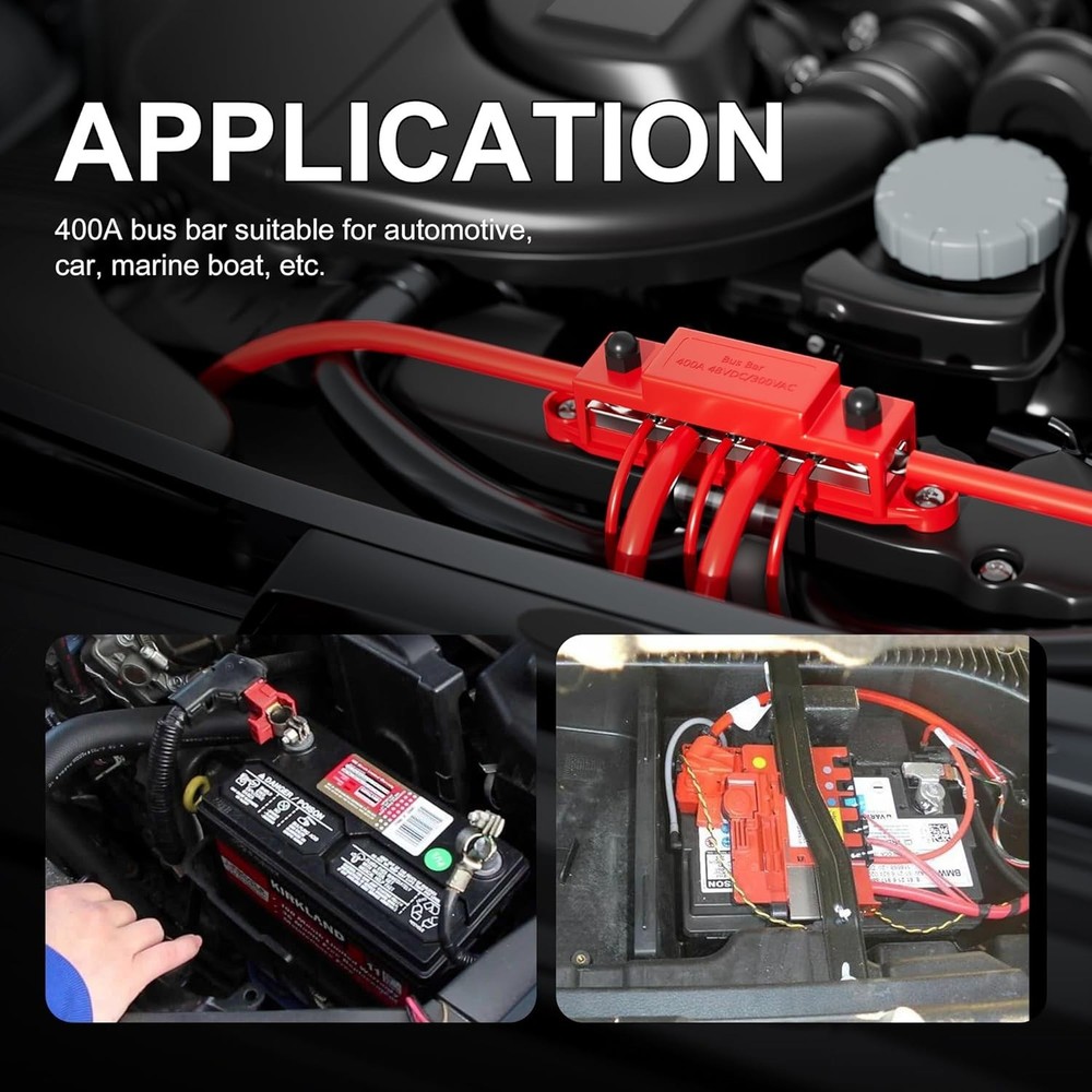 High-Performance 12V Bus Bar - 400A with Copper Construction for Automotive Use