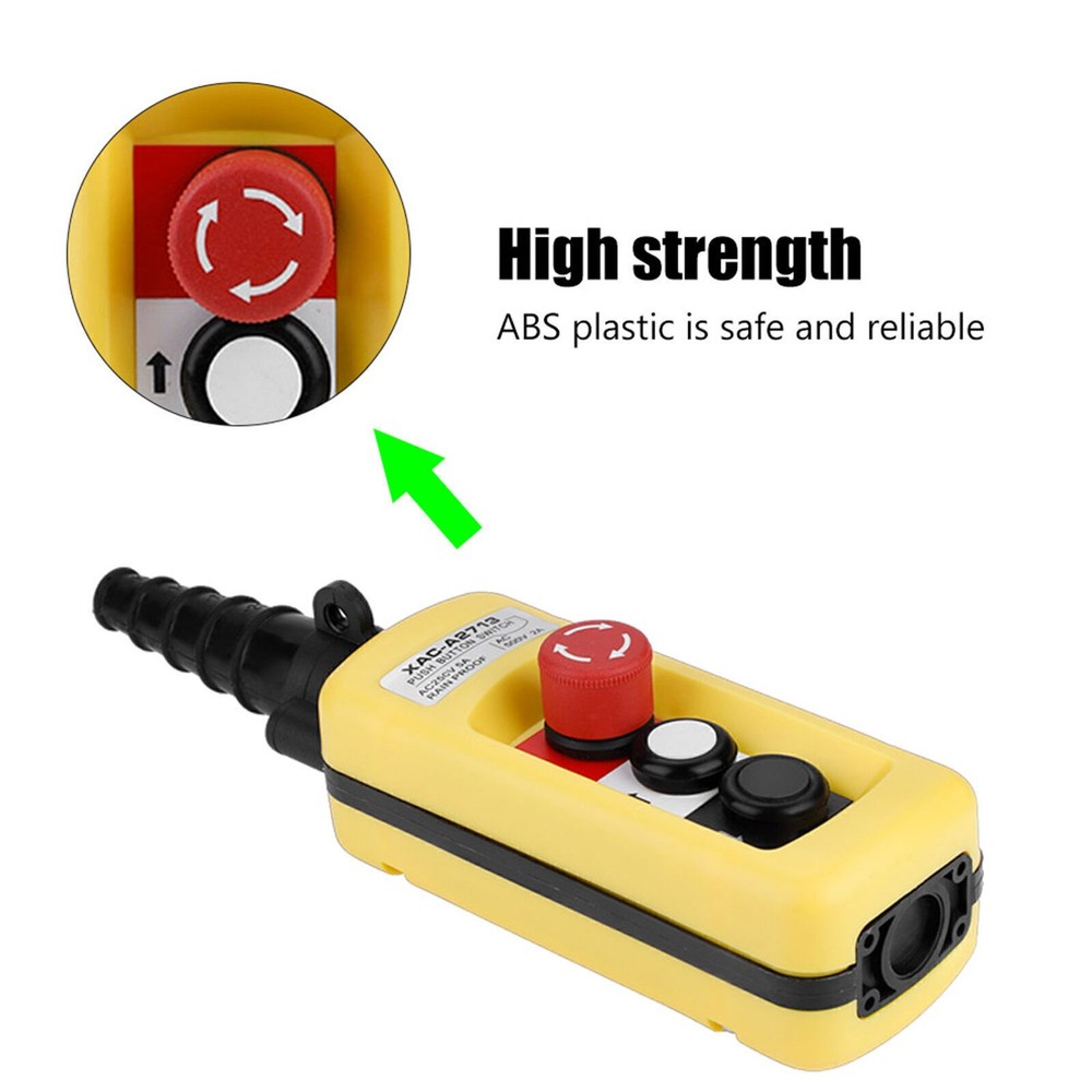 Crane Chain Hoist Push Button Switch Lifting Pendant Controller with Emergency