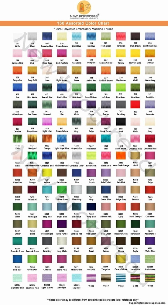 New brothread Embroidery Machine Thread Mega Kit 150 Colors