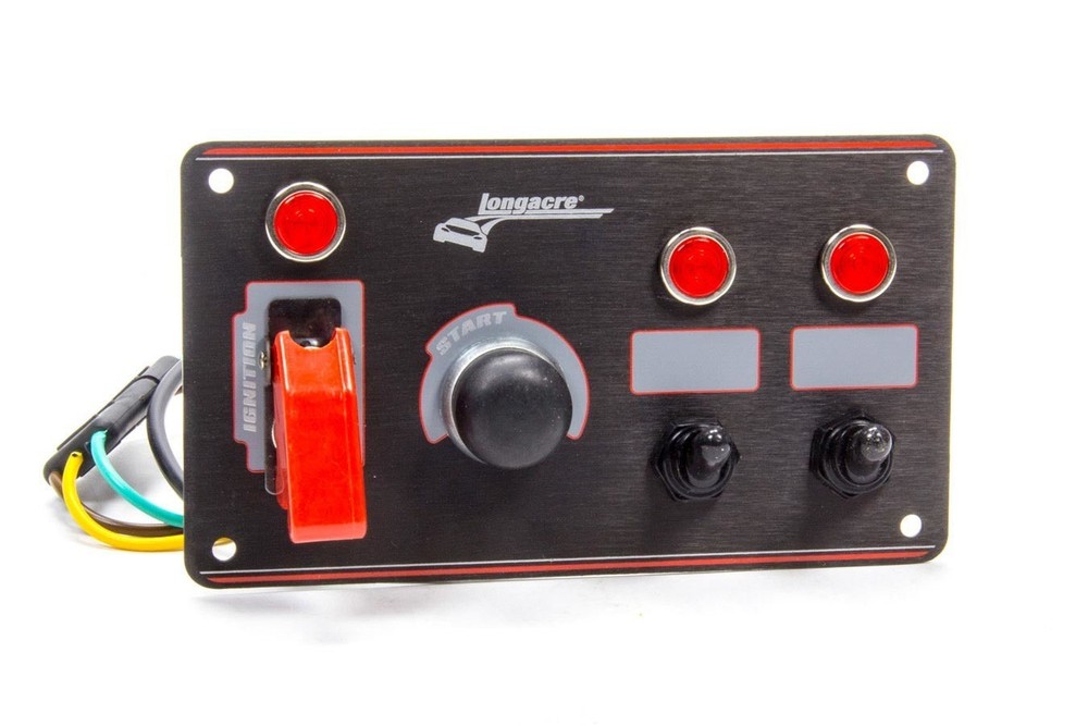 LONGACRE 52-44867 Ignition Panel Black w/2 Acc. and Pilot Light