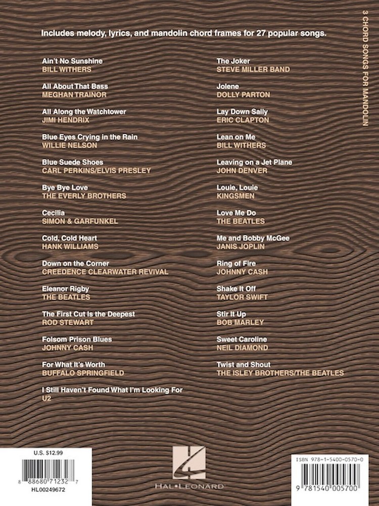 3 Chord Songs for Mandolin