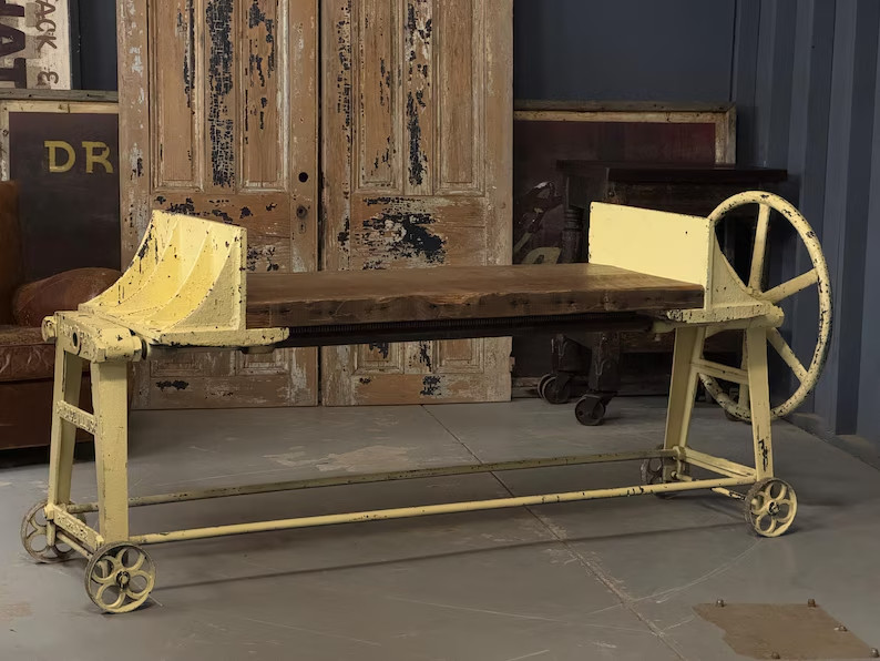 Antique Industrial Clamp Table
