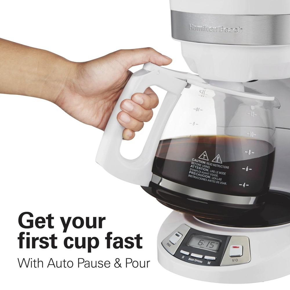 12 Cup Programmable Drip Coffee Maker Machine, Regular & Bold Brew Options, A...