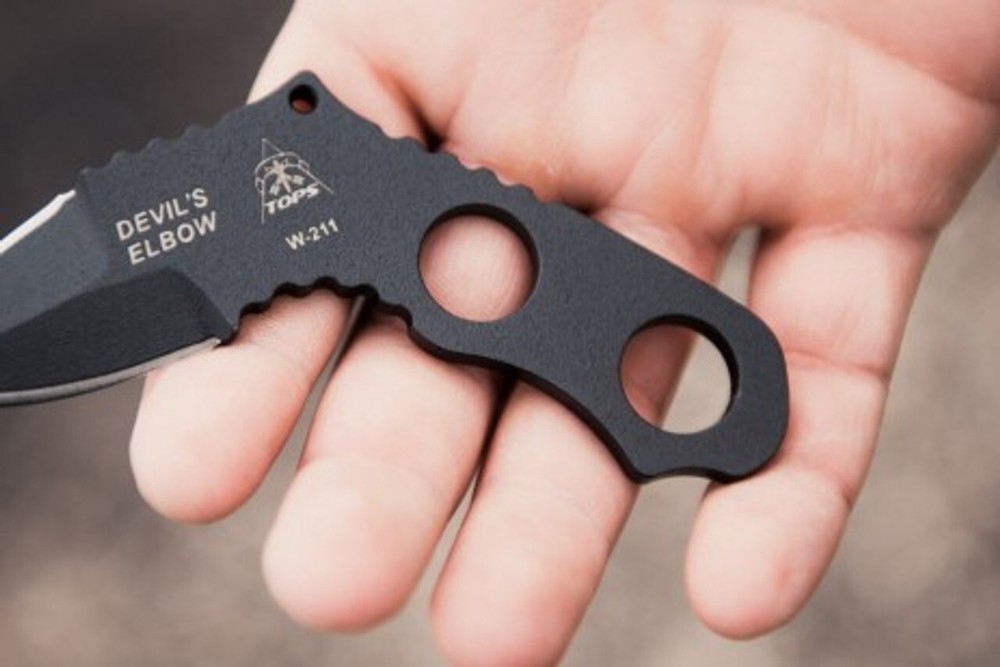 Tops DEV-02 Devil's ElbowFixed Blade Knife 1.75" Plain Edge