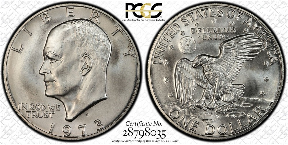 1973-S Silver Eisenhower Dollar, PCGS MS68+ CAC approved