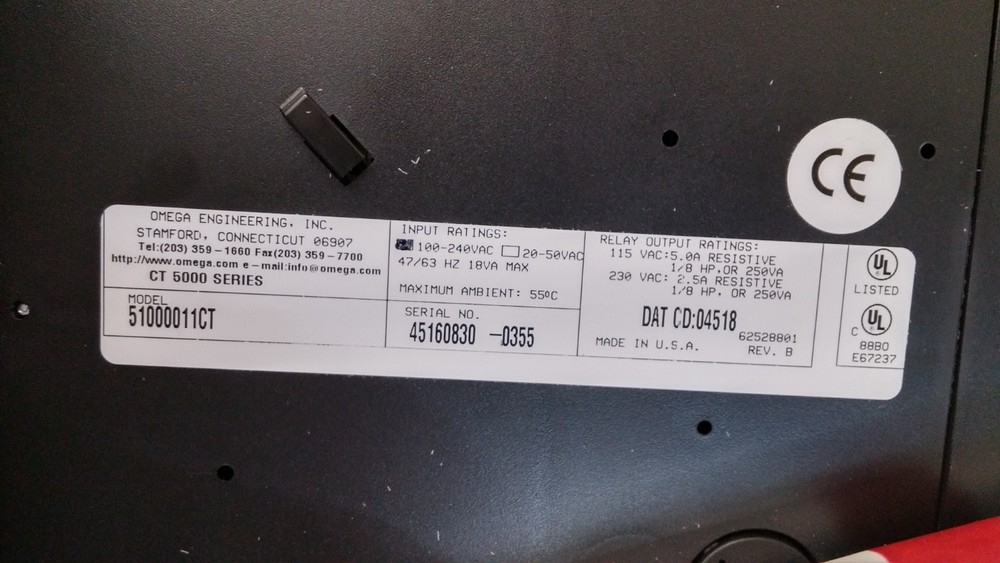 Omega Engineering 51000011CT Circular Chart Recorders CT5000 Series