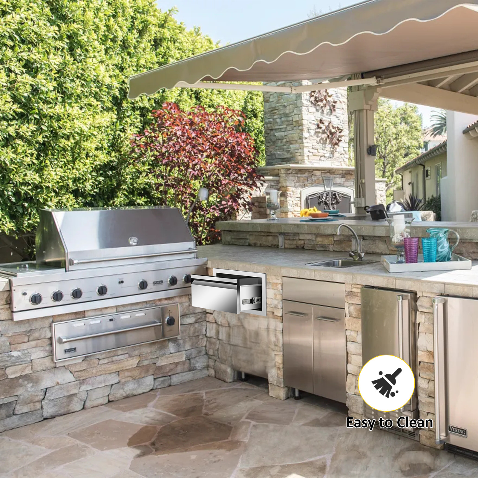 Stainless Outdoor Kitchen Drawers,Flush Mount BBQ Drawers(Multiple sizes)