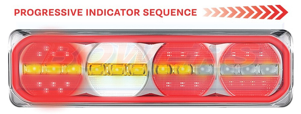 LED REAR COMBINATION LIGHT WITH PROGRESSIVE/DYNAMIC/SEQUENTIAL/MOVING INDICATOR