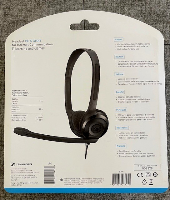 Sennheiser Headset PC 5 Chat for Internet Communication Gaming