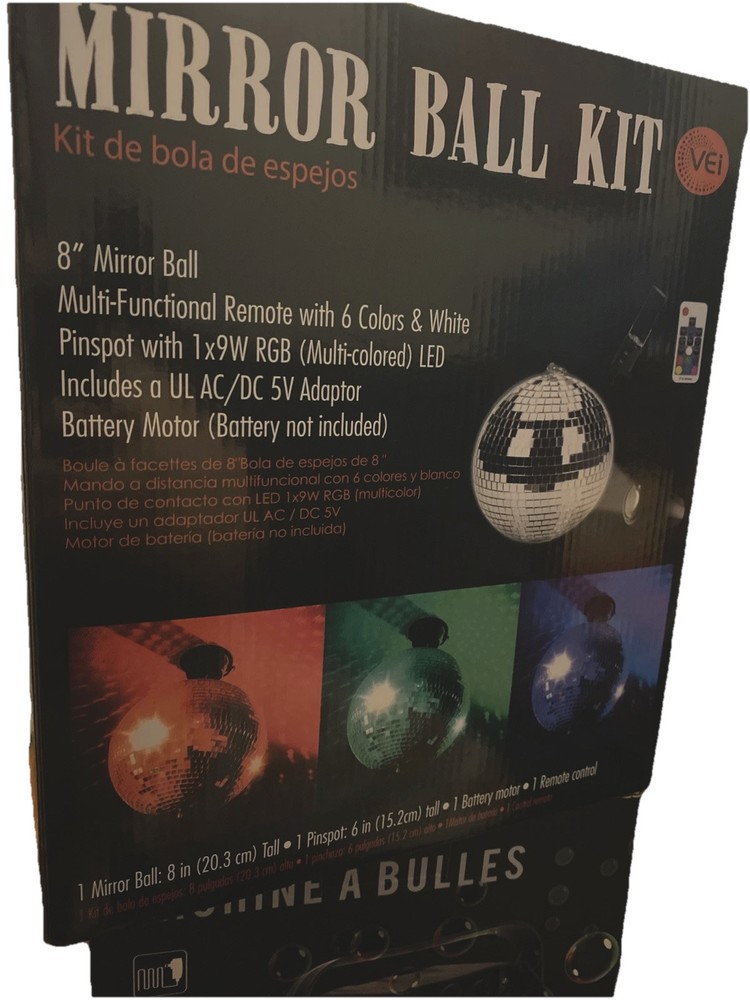 Mirror Ball Disco Ball Kit 8 Inch Visual Effects