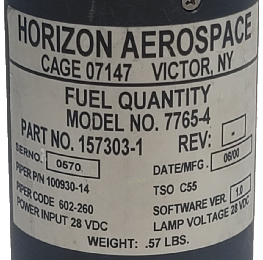 -Horizon Aerospace 7765-4 Fuel Quantity Indicator