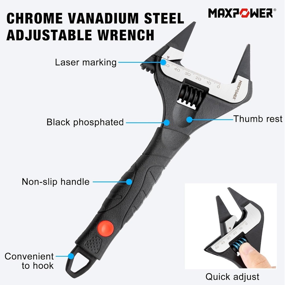 Expert-Grade Adjustable Wrench Set - 6" & 10" with Soft Grip for Precision