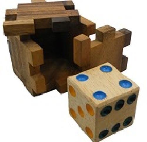 Hidden Dice Cube - Interlocking Wooden Puzzle