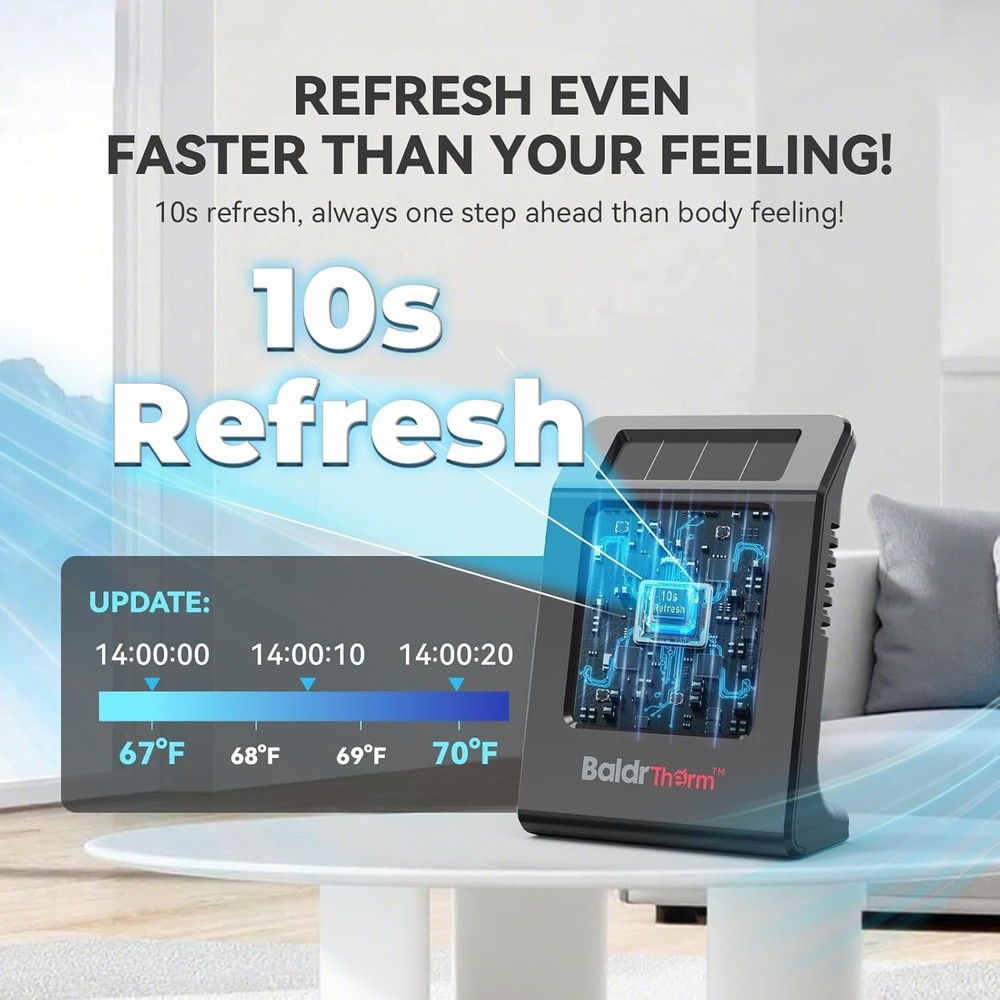 2.2'' Digital Thermometer and Hygrometer Meter, 2.2", Black 2pack