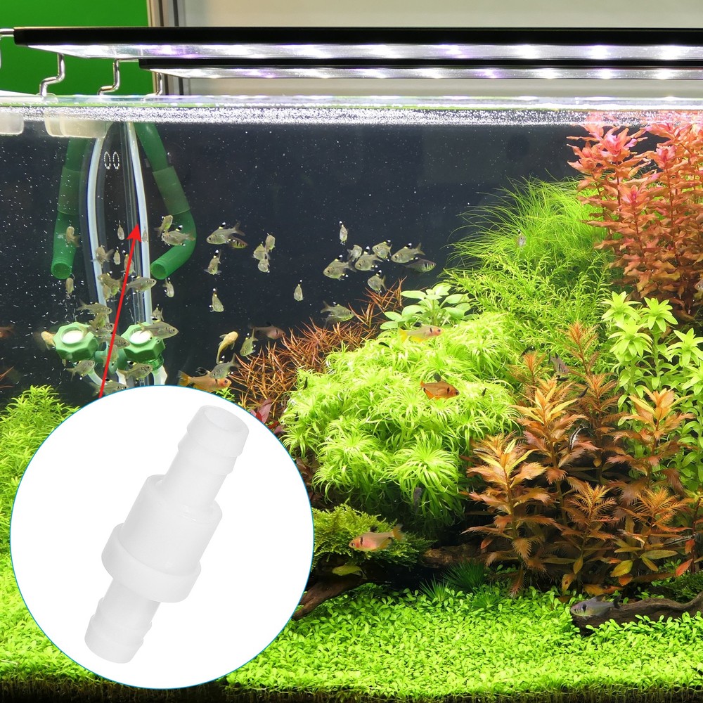 2 Pcs 1/2" Plastic One Way Inline Check Valve Barb Hoses Non Return White