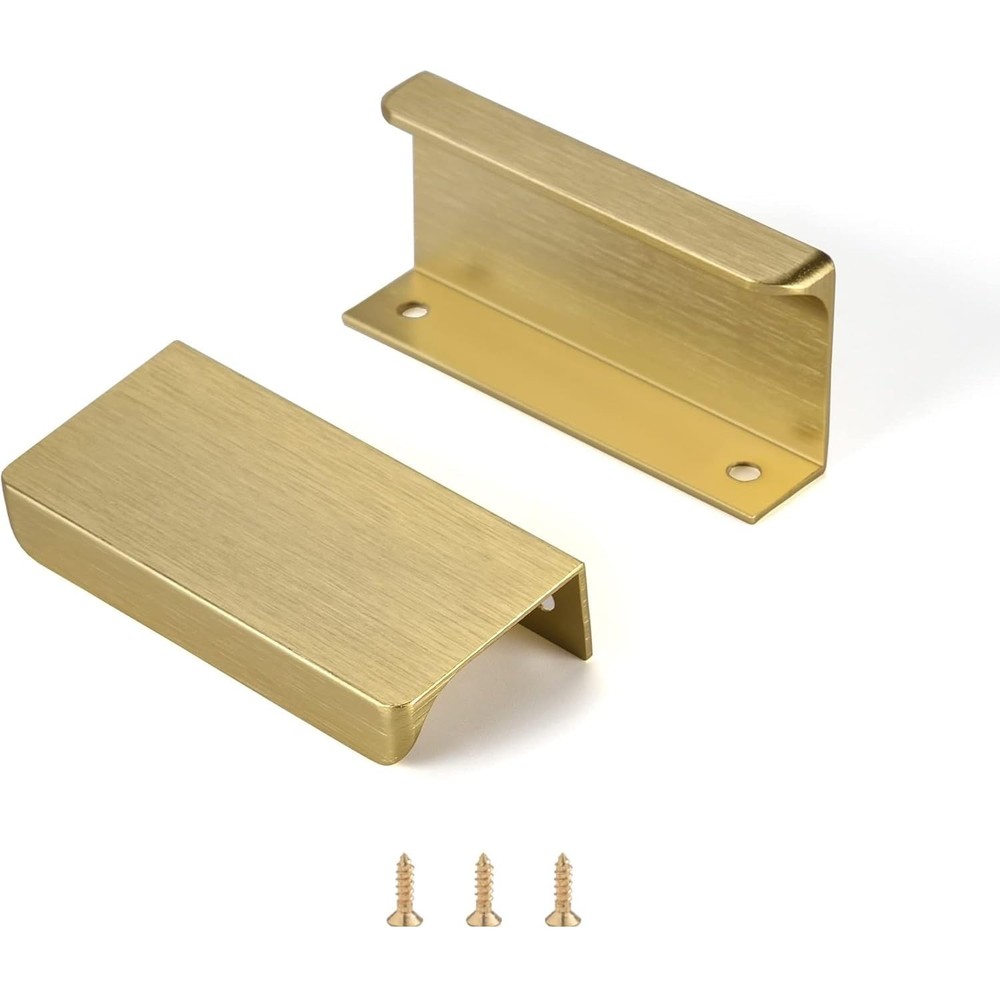 Edge Finger Tab Pull for cabinets Kitchen Concealed Drawer pulls Aluminum Fla...