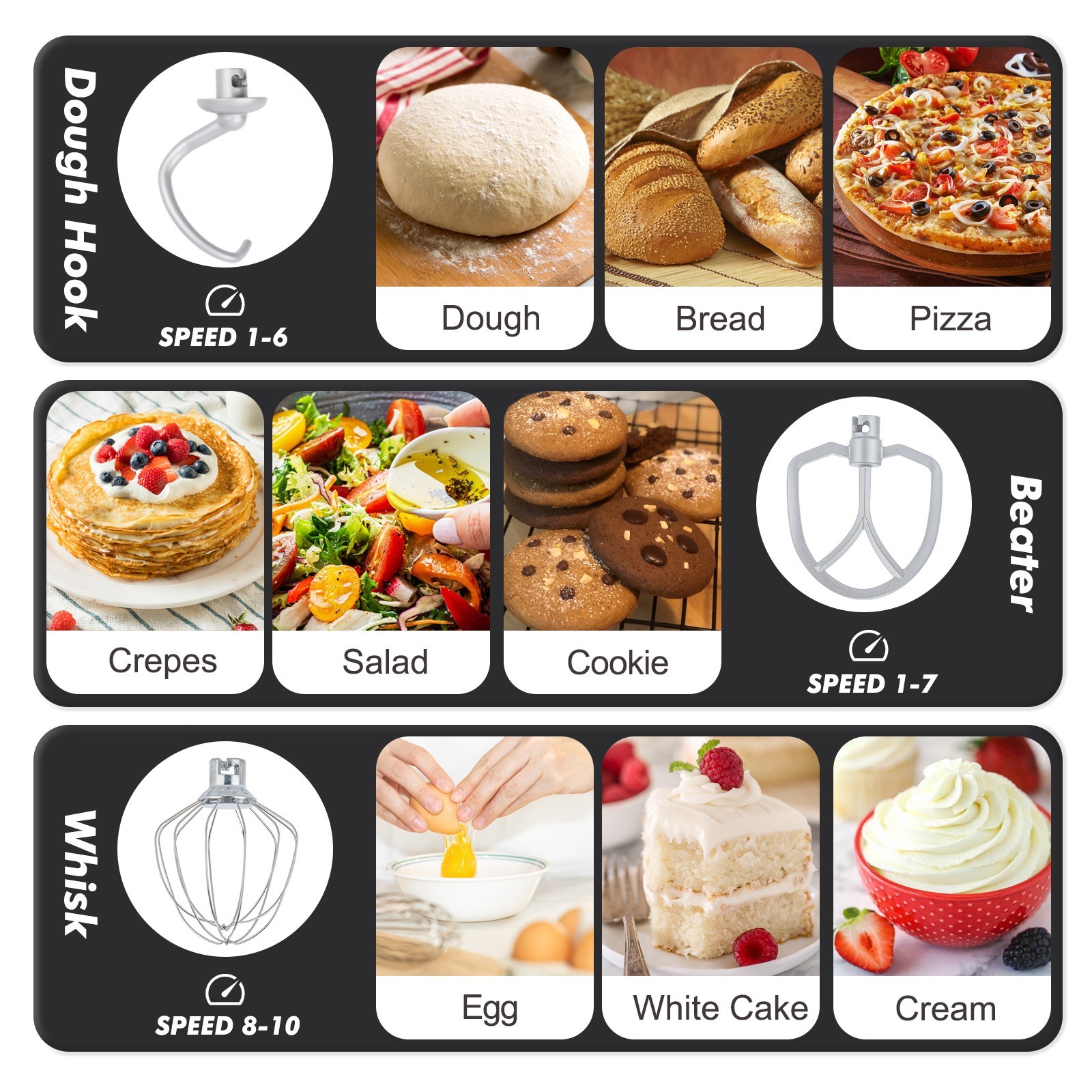 Kitchen in the Box Stand Mixer 3.5 QT Small Electric for 1-2 Person 10-Speed