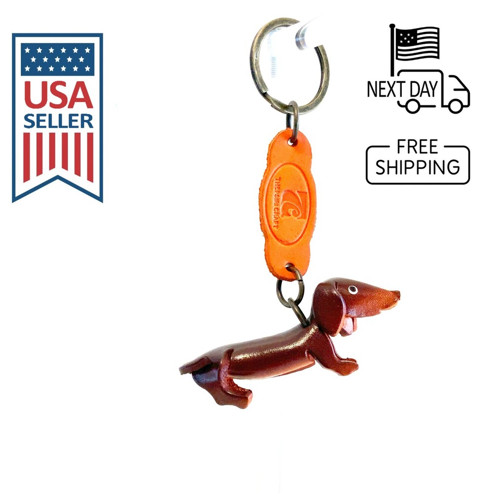 Dachshund Handmade Leather Keyring