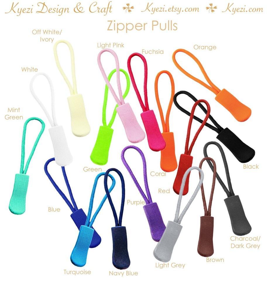 Zipper Pull Tab - Zip Puller Slider Cord Rope Ends Lock Easy to Grab Zipper Pull