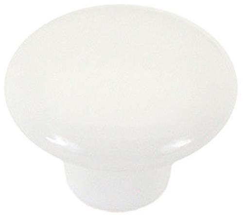(5 Pack) 1-1/4 inch Simple Ceramic Knob White