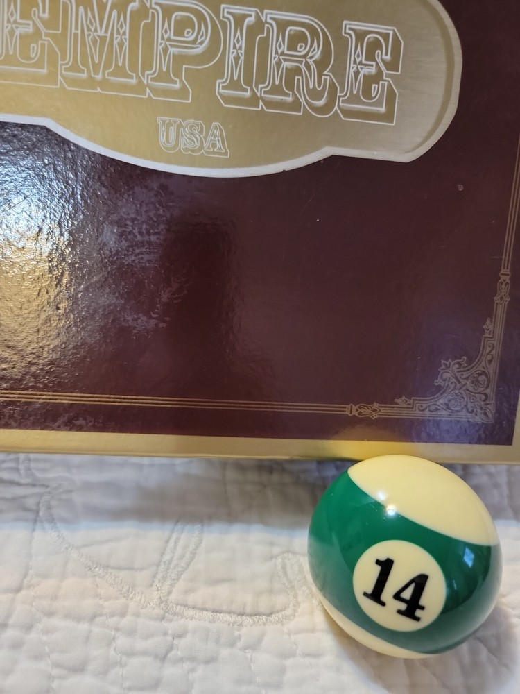 Replacement Billiard Pool 14 Ball Green Empire 2.25" EUC