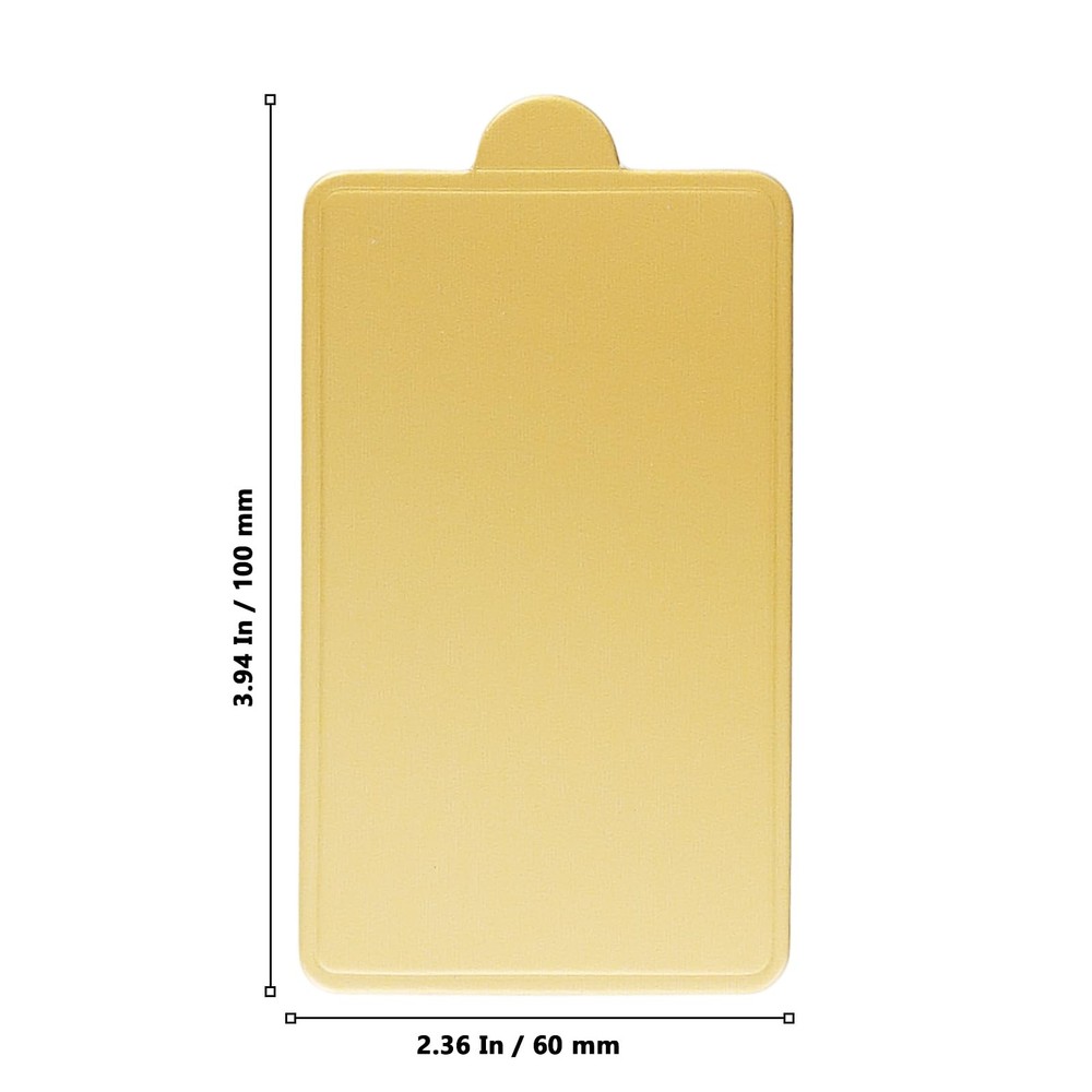 500 PCS 2.4x4 Inch Mini Rectangular Golden Cake Boards Mousse Base Paper