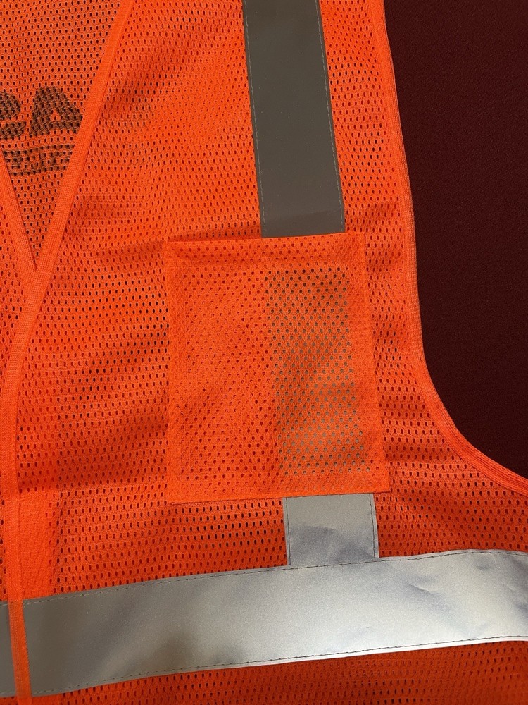 Case Construction Orange Safety Vest Mesh W/ Reflective Strips