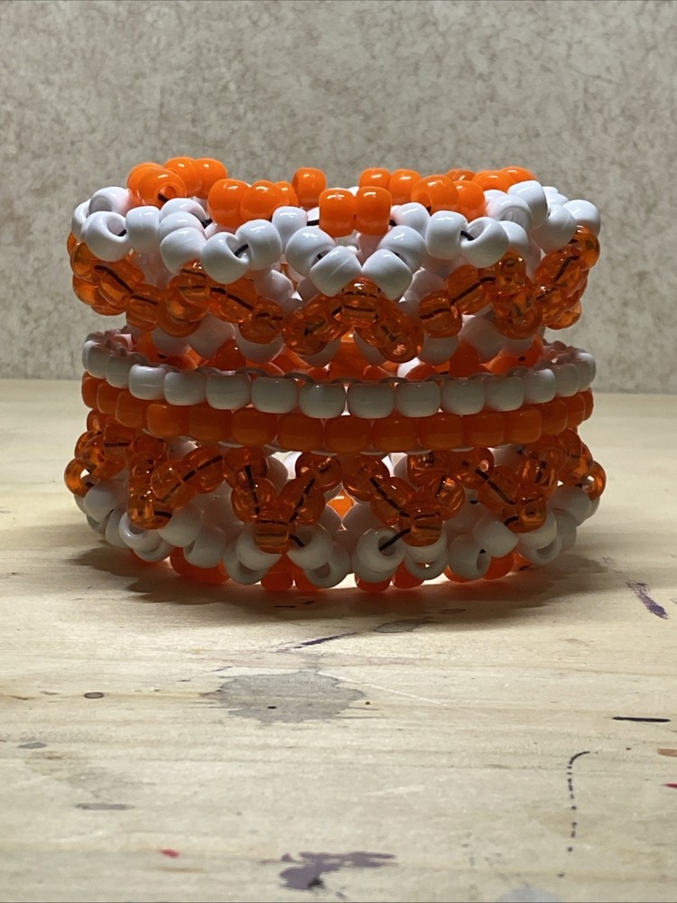 Orange And White Kandi Rotator Cuff