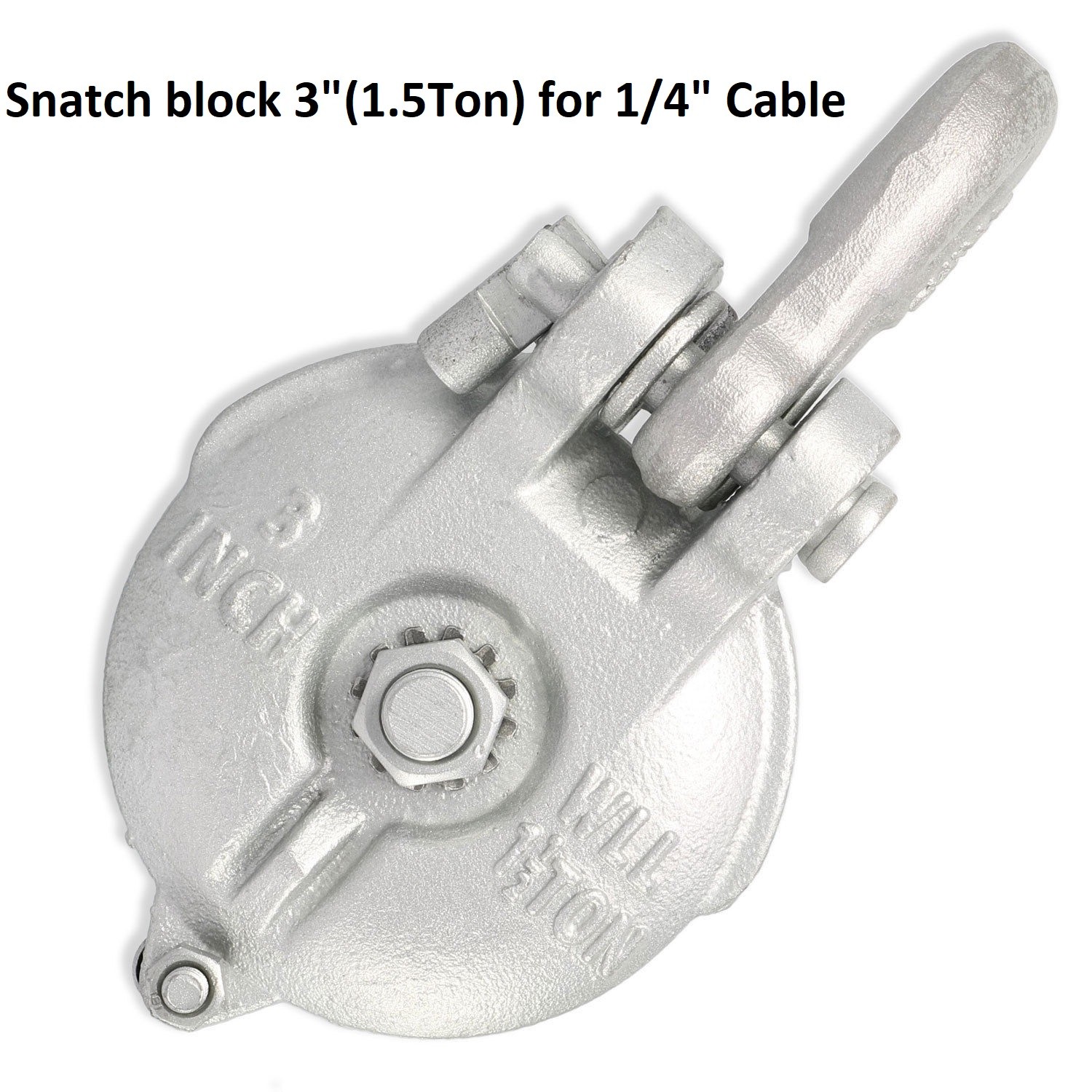 Snatch Block,Yarding Block Wire rope cable pulley for 1.5 Tons-3" For 1/4" Cable