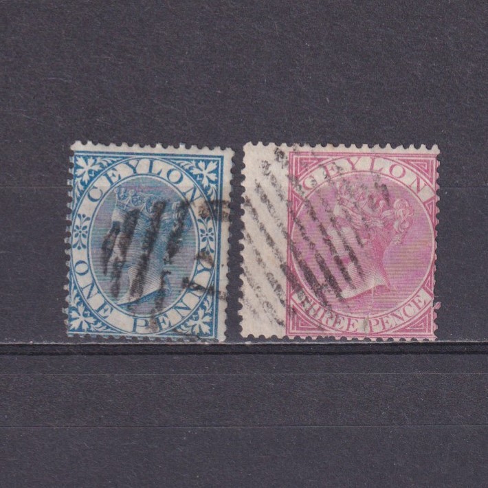 CEYLON 1867, SG# 61-62, CV £63, Used