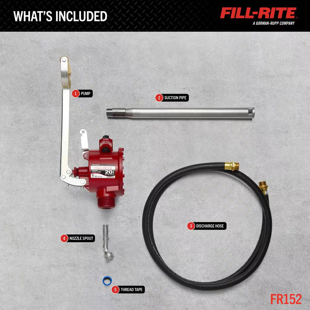 FR152 Piston Hand Pump with Standard Accessories