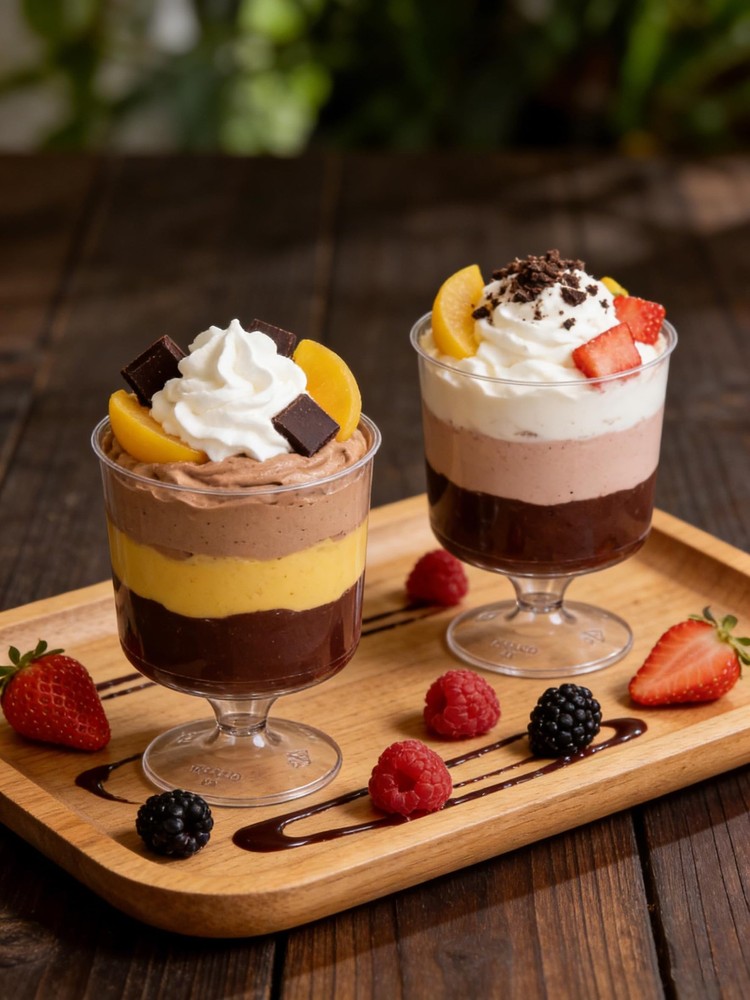 CALBODE 40 Dessert Cups with Spoons Sets, 5 OZ Mini Clear Plastic Parfait Cup fo