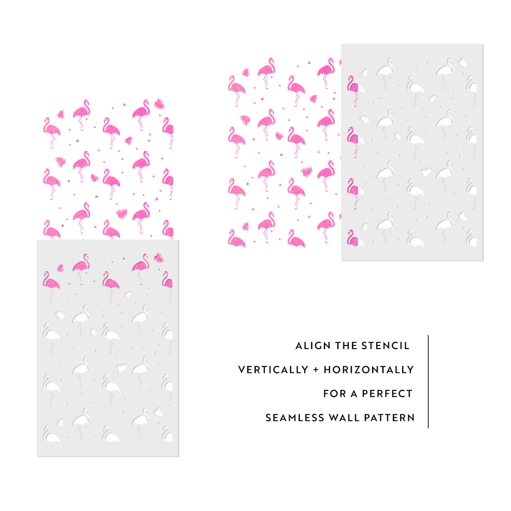 Flamingo Pattern Wall Stencil - Durable & Reusable Mylar Stencils
