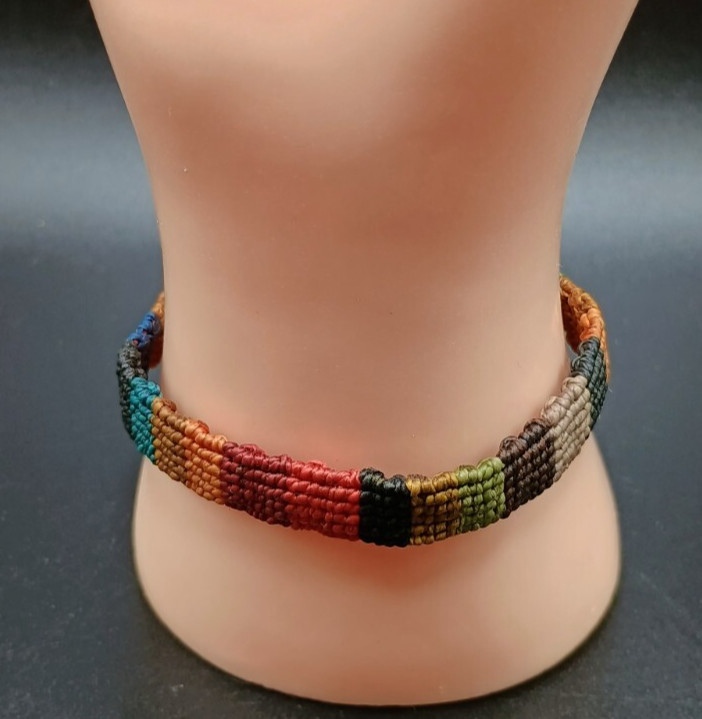 Multicolor Macramé Thread Bracelet Andean Craftsmanship Cusco