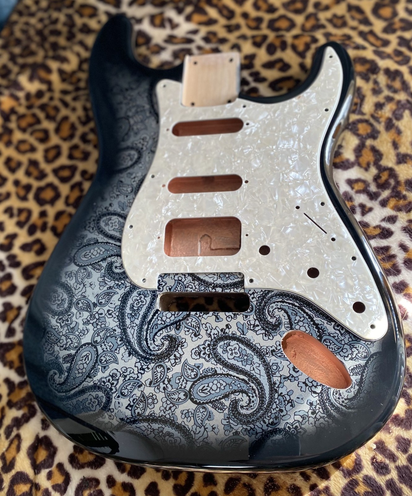 Paisley Stratocaster HSH Alder Fender Replacement Body Shielded Cavity