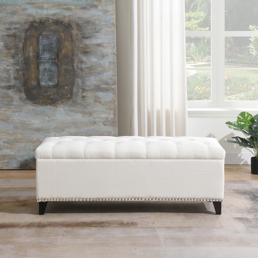 Storage Stool with Safety-Closing Hinges Features Touch Teddy Fabric